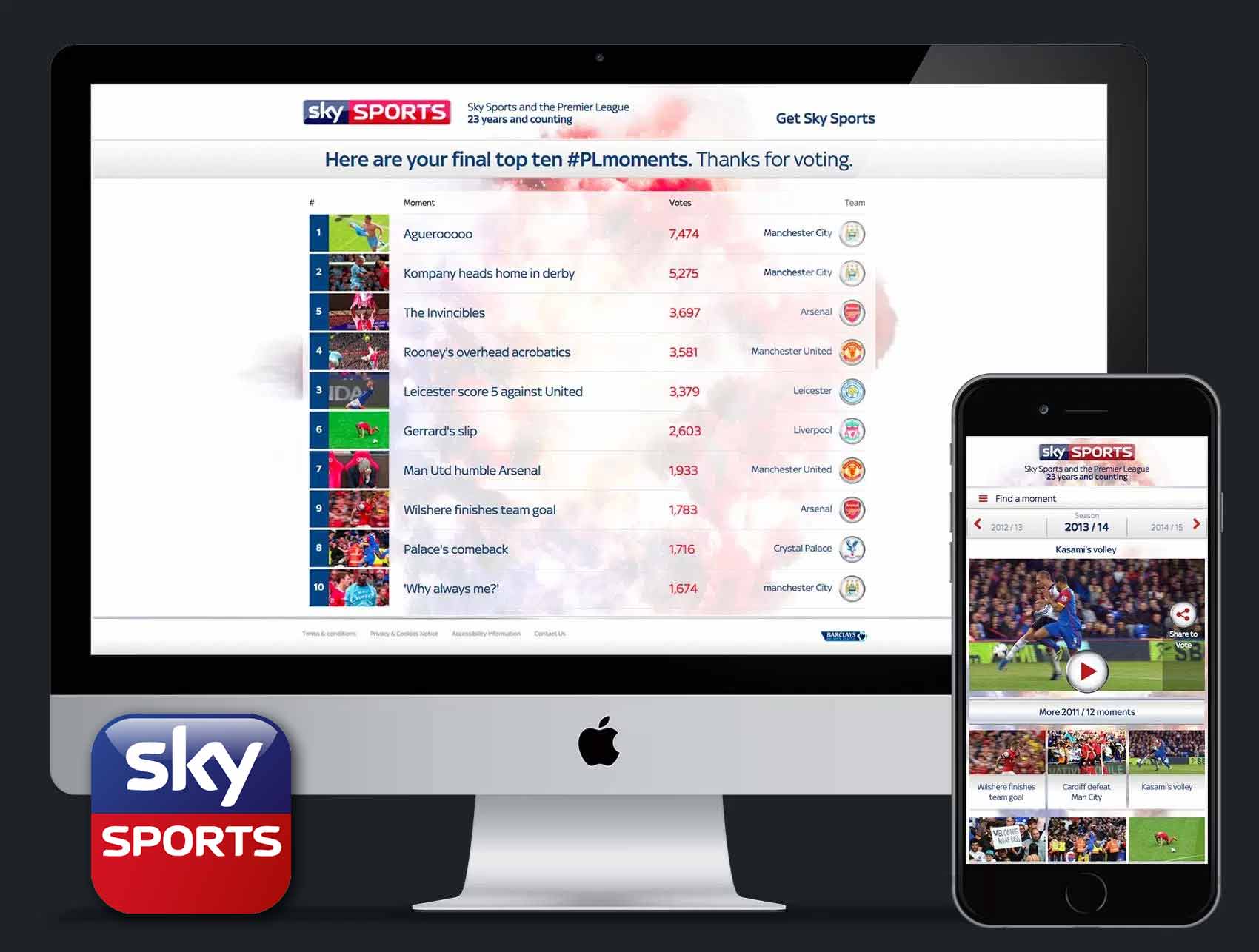 Sky Sports #PLmoments Website